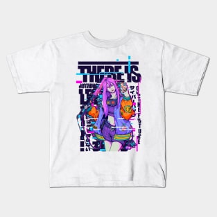 Cute Cyberpunk Girl Kids T-Shirt